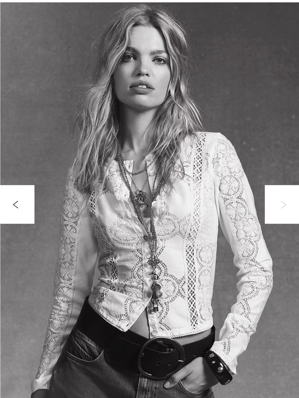 Free people Jae sheer lace knit long sleeve top